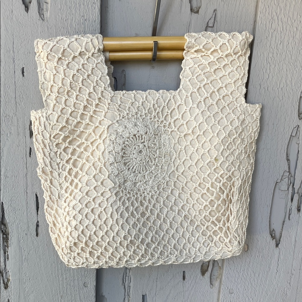 Crochet Tote with Bamboo Handles - Picture 11 of 11